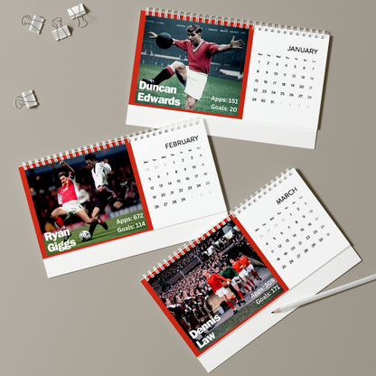 Manchester United Legends 2024 Desk Calendar