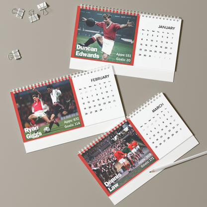 Manchester United Legends 2024 Desk Calendar