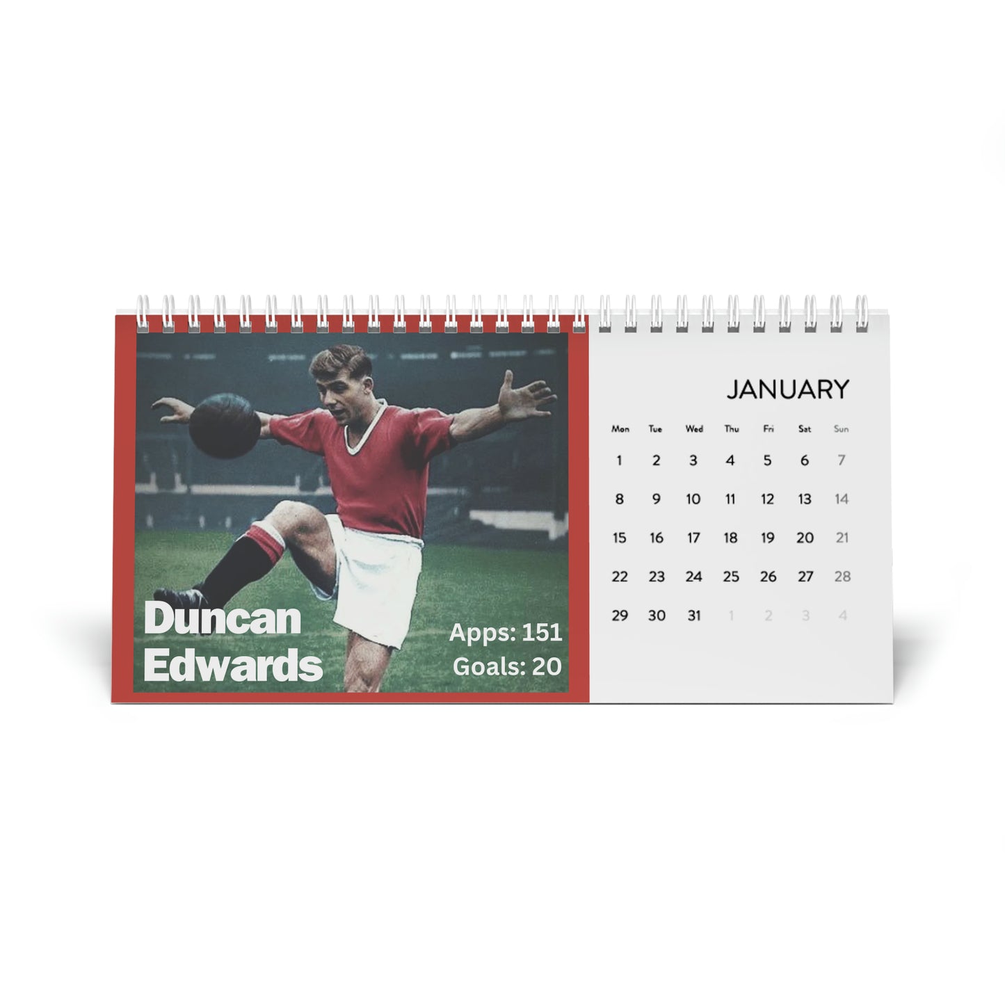 Manchester United Legends 2024 Desk Calendar
