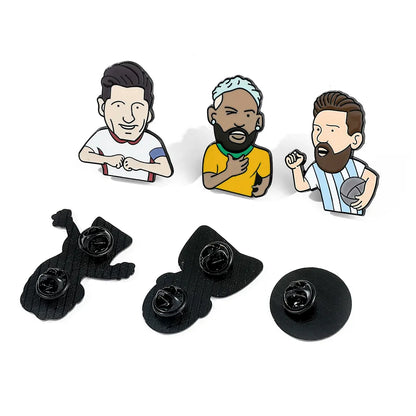 Cartoon Football Player Pin Badges