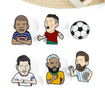 Cartoon Football Player Pin Badges
