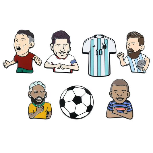 Cartoon Football Player Pin Badges