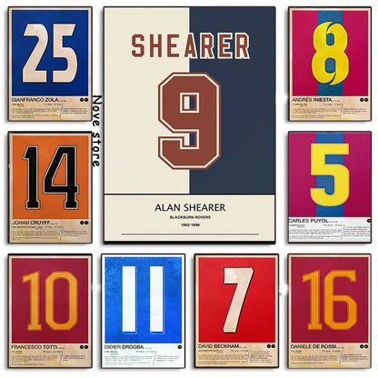 Football Legends Shirt Canvas Prints