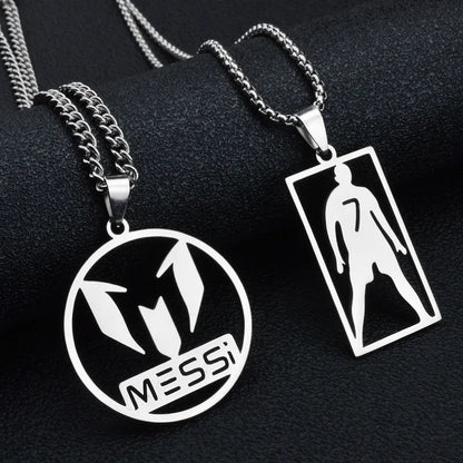 Lionel Messi and Cristiano Ronaldo Stainless Steel Necklace