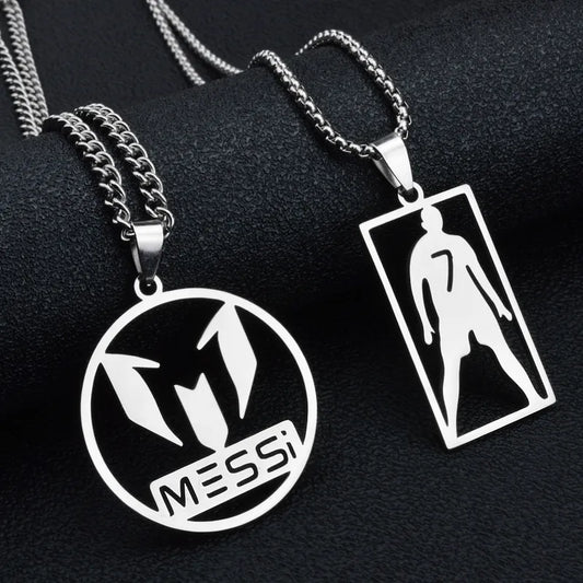 Lionel Messi and Cristiano Ronaldo Stainless Steel Necklace
